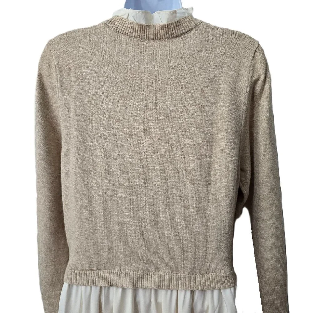 NEW Baltic Born Sophie Sweater Dress L Knit Flowy Lined Natural Ivory Boho Beach - Picture 6 of 11